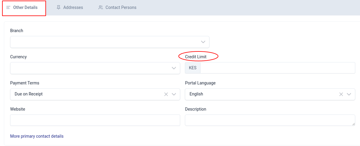 Credit limit amount
