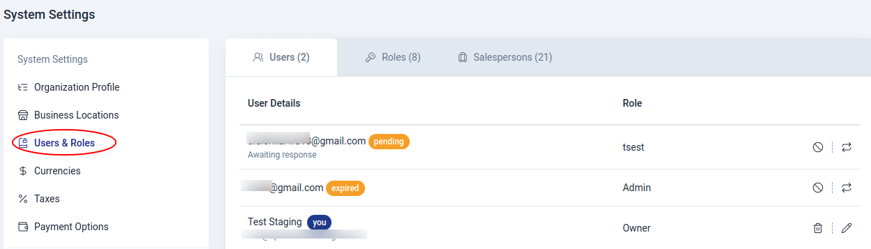 Users and Roles